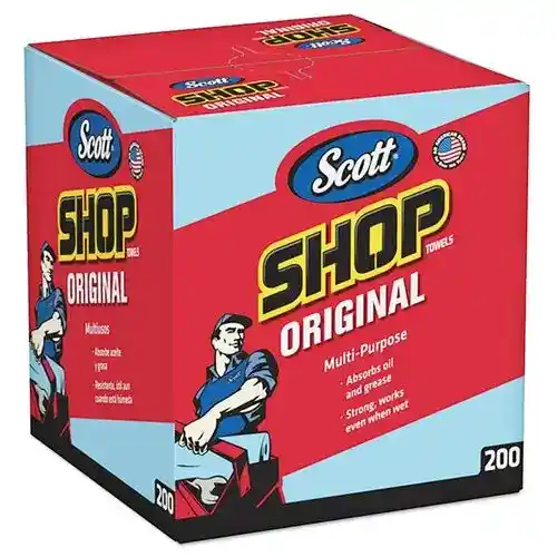 Scott® Blue Shop Towels in a Box - 200 Sheets fits Shop Towels / Cleaners Shop Towels