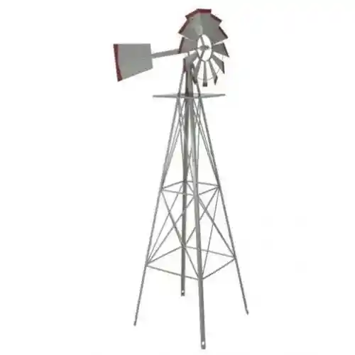 Windmill Decorative Silver/Red 8' fits Windmills No Model Category