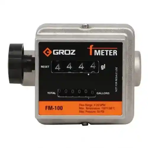 GROZ® Mechanical Fuel Meter 1" NPT Low to Medium Viscosity Fluids fits Pumps, Hoses, Nozzles, Filters Fuel Meters