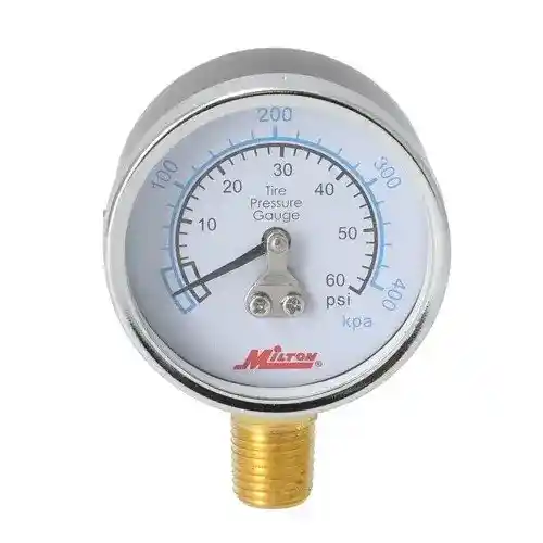 Milton Air Tool Pressure Gauge - Bottom Mount 1/4" NPT 0-60 PSI fits Tools Air Compressor Accessories