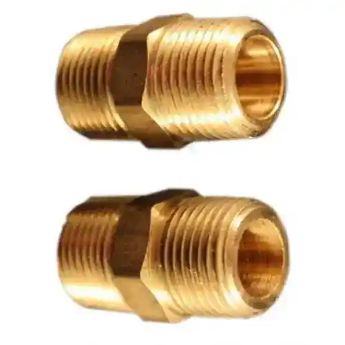Milton Air Tool Fitting - Hex Nipple 3/8" x 3/8" MNPT 2-pk fits Tools Air Compressor Accessories