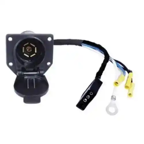 Trailer Round Molded Adapter 4-Way Flat to 7-Way Round fits Trailer & Towing Trailer Adapters & Connectors