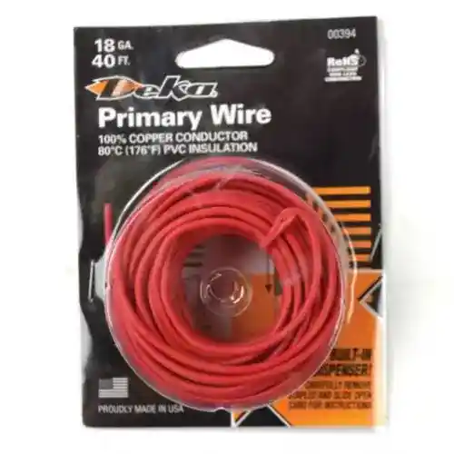 Wire Primary 18 Gauge 40' Red fits Wiring, Relays, Switches Wire