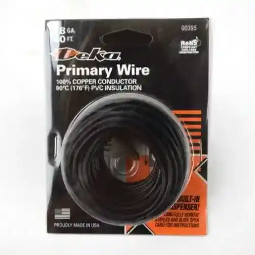 Wire Primary 18 Gauge 40' Black fits Wiring, Relays, Switches Wire