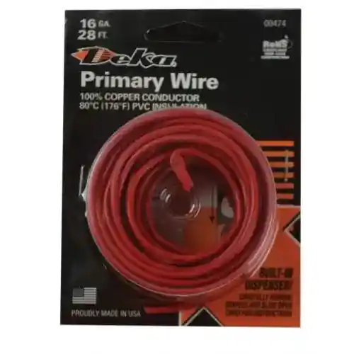 Wire Primary 16 Gauge 28' Red fits Wiring, Relays, Switches Wire
