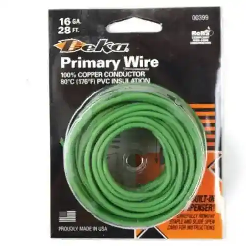 Wire Primary 16 Gauge 28' Green fits Wiring, Relays, Switches Wire