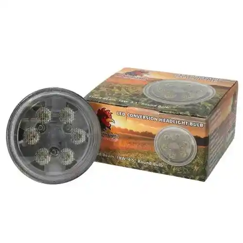 Red Rooster® LED Conversion Headlight Bulb Terminal - Flood Beam 18W 4.5" Round fits John Deere 3020 4020 4230 AR104119 fits Case A155077