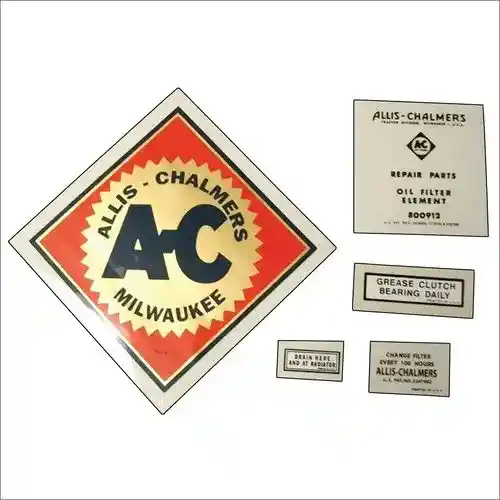 Decal Set U Mylar fits Allis Chalmers U