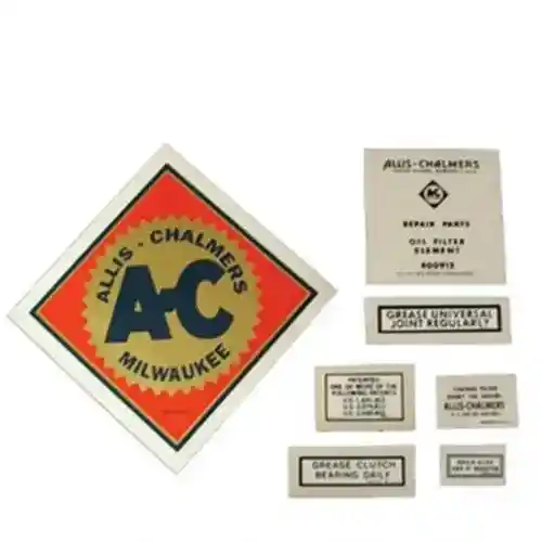 Decal Set UC Mylar fits Allis Chalmers UC