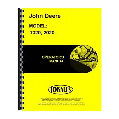 Operator's Manual fits John Deere 1020 2020 2020