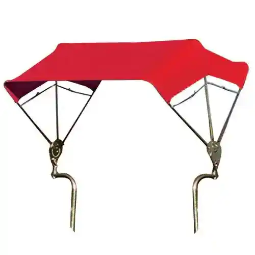 3-Bow Tractor Canopy with Frame Axle Mount 40" - Red
