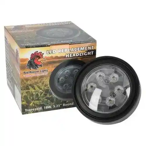 Red Rooster® LED Replacement Headlight - 18W 5.25" Round Trapezoid Beam fits John Deere 3020 4020 4050 4230 4440 RE561116 fits International 388946R91
