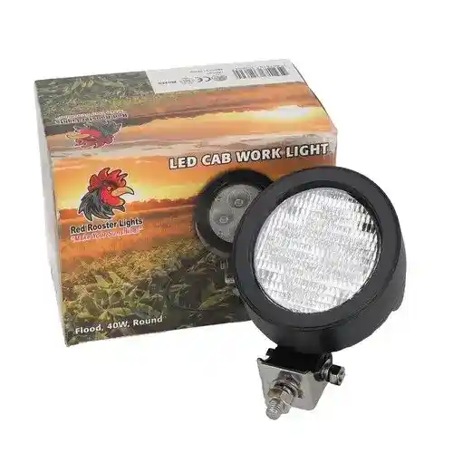 Red Rooster® LED Cab Work Light - Flood 40W Round fits John Deere 5420 5425 5520 6120 6215 6220 6320 6415 6420 6615 6715 7220 7320 7420 7520 RE219708