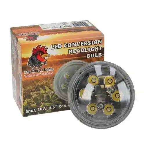 Red Rooster® LED Conversion Headlight Bulb - Spot Beam 18W 4.5" Round fits John Deere 3020 4020 4230 RE336112 fits Case A24572