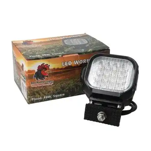 Red Rooster® LED Work Light - 48W 4.92" Square Flood Beam