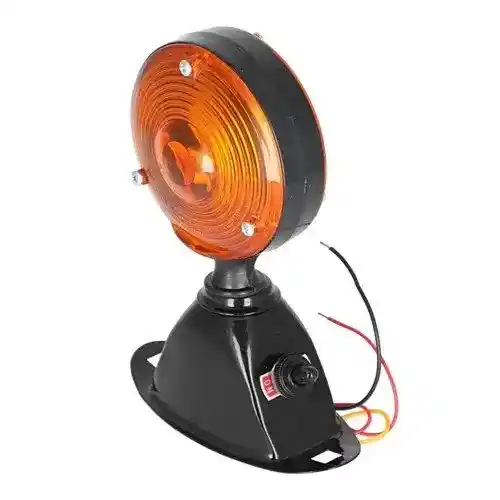 Light Assembly - 12V Safety Flasher w/ Switch Round fits Ford 2000 2110 2120 2600 3000 3600 3610 4000 4100 4110 4600 4610 5000 5600 6600 C5NN13N359E